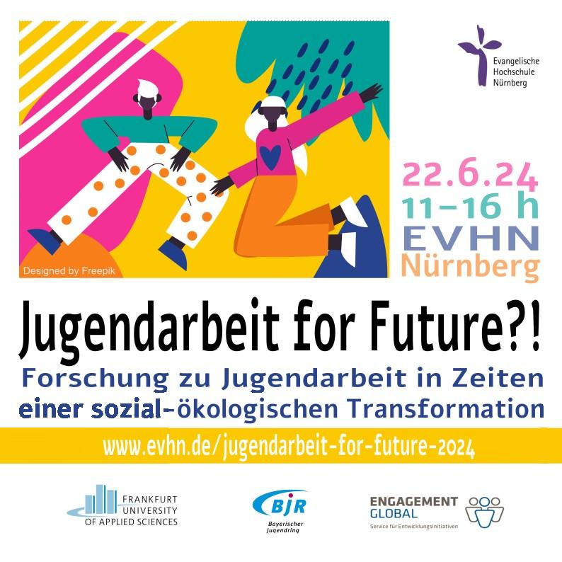 Bild zur Tagung, Schrift, bunte Grafik mit zwei Personen