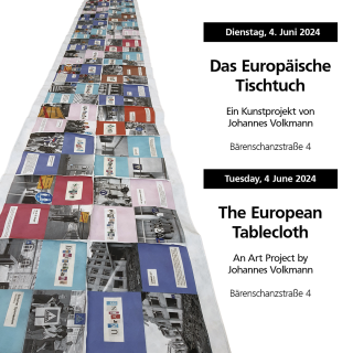Foto vom Europäischen Tischtuch und Hinweis auf Termin 4. Juni